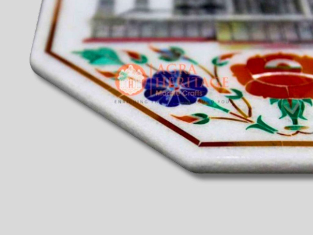 Marble Wall Decor Tile Taj Mahal Inlay Historical Art